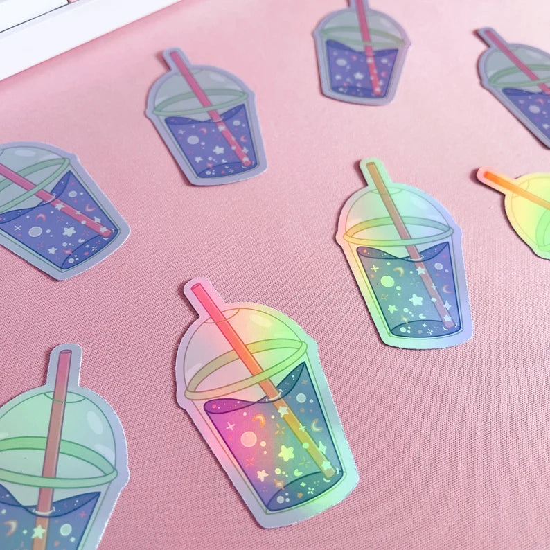 Holographic Dreamy Drink Vinyl Sticker