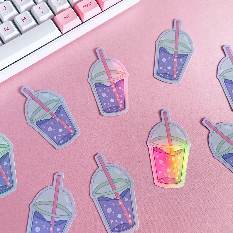 Holographic Dreamy Drink Vinyl Sticker