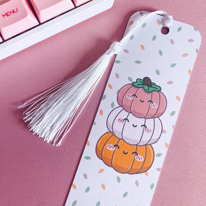 Kawaii Pumpkin Reversible Handmade Bookmark