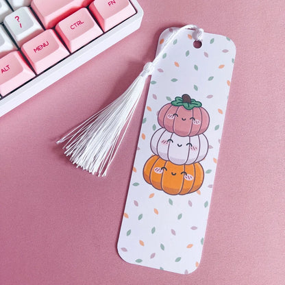 Kawaii Pumpkin Reversible Handmade Bookmark