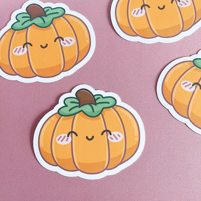Orange Kawaii Pumpkin Vinyl Sticker