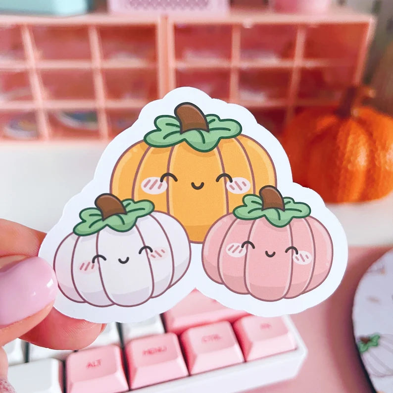 Pumpkins Trio Vinyl Sticker