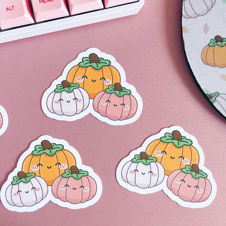 Pumpkins Trio Vinyl Sticker