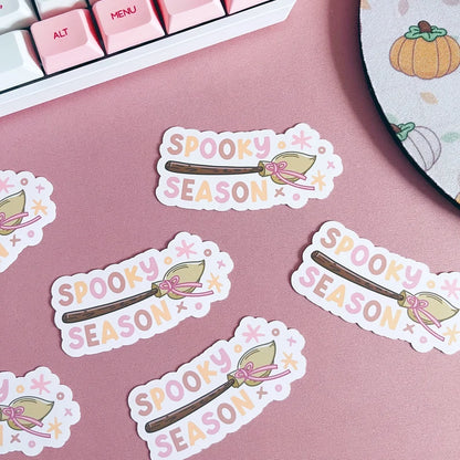 Spooky Season Broomstick Vinyl Sticker