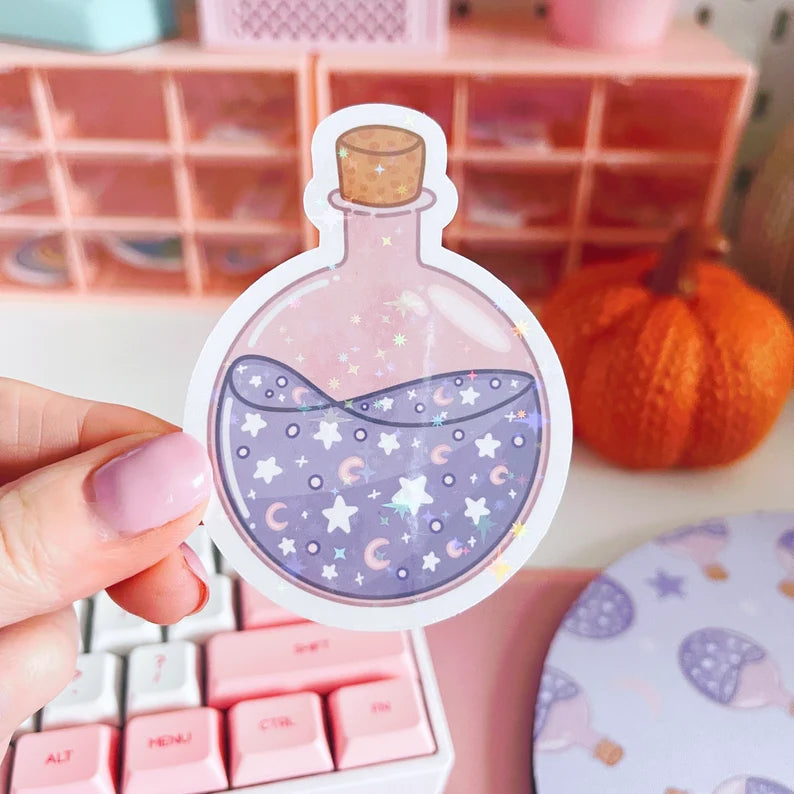 Dreamy Potion  Holographic Stars Vinyl Sticker