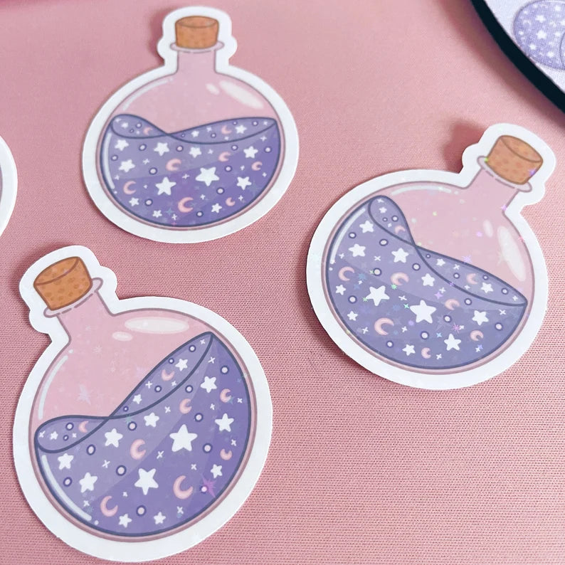 Dreamy Potion  Holographic Stars Vinyl Sticker