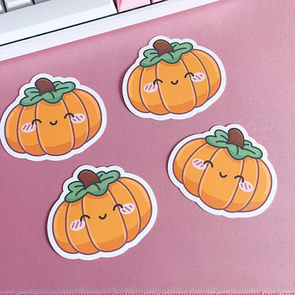 Orange Kawaii Pumpkin Vinyl Sticker