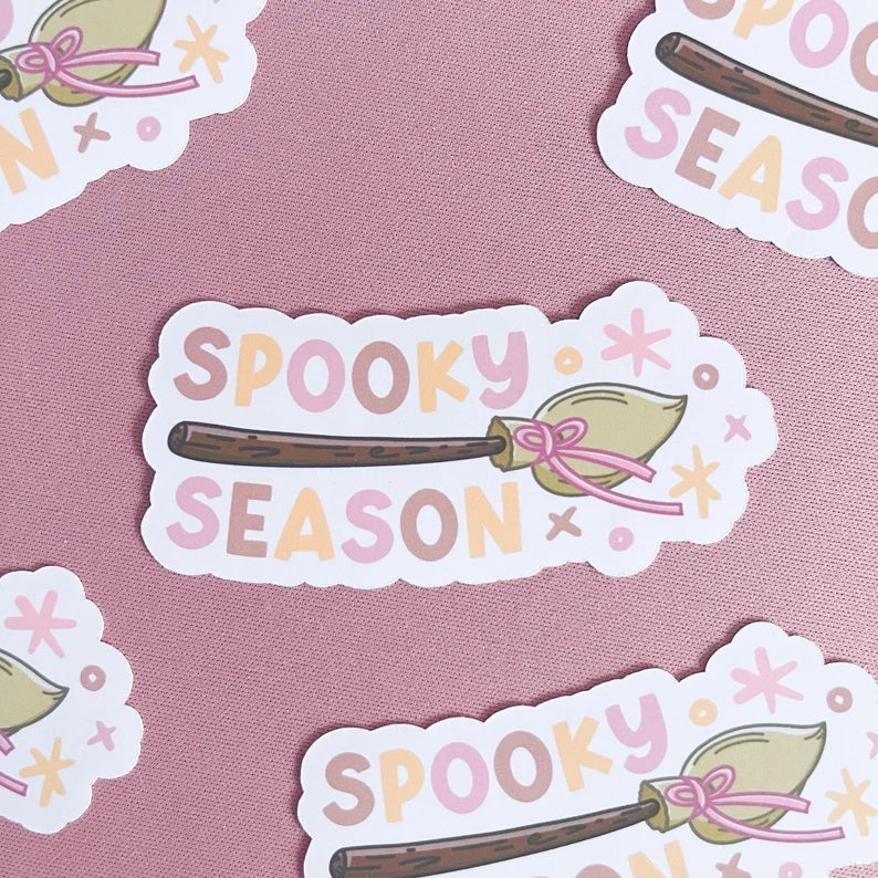 Spooky Season Broomstick Vinyl Sticker