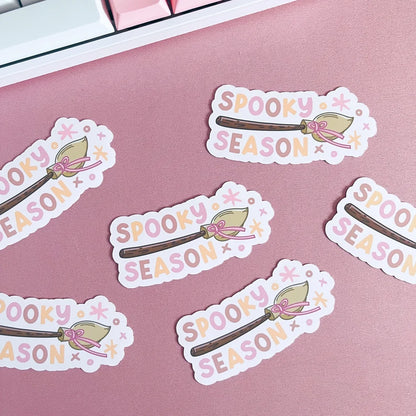 Spooky Season Broomstick Vinyl Sticker