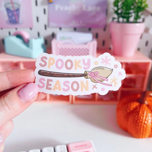 Spooky Season Broomstick Vinyl Sticker