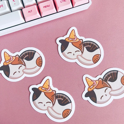 Sleeping Witchy Cat Vinyl Sticker
