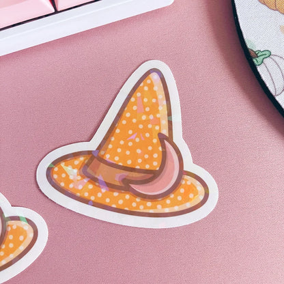 Witch Hat Holographic Shards Laminated Vinyl Sticker