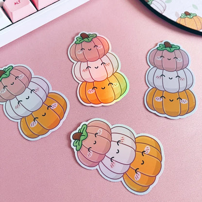 Holographic Pumpkins Vinyl Sticker