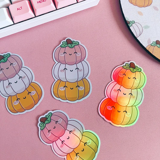 Holographic Pumpkins Vinyl Sticker