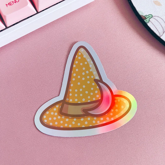 Holographic Witch Hat Vinyl Sticker