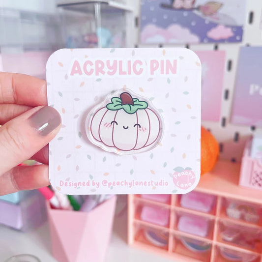 White Pumpkin Acrylic Pin