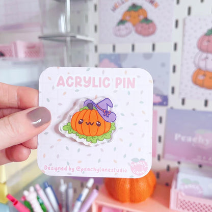 Spooky Pumpkin Acrylic Pin