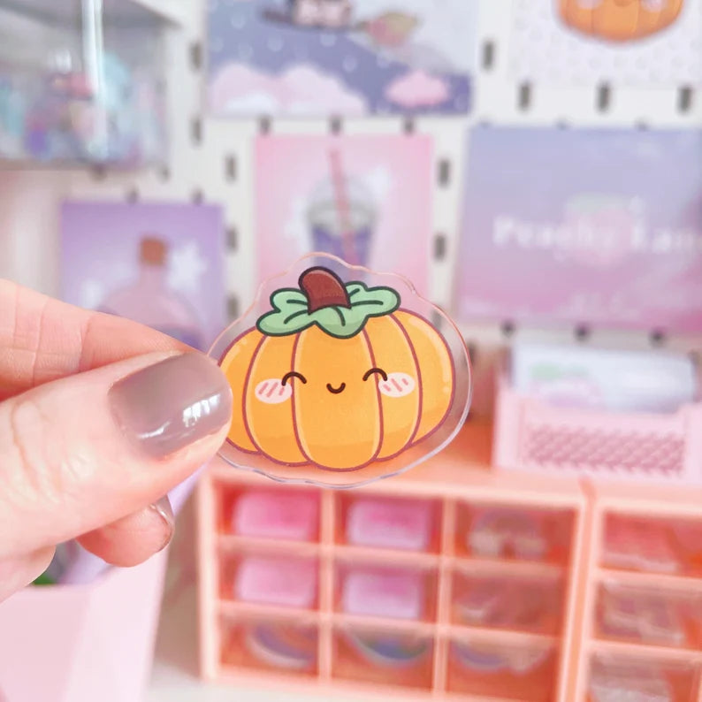 Orange Pumpkin Acrylic Pin