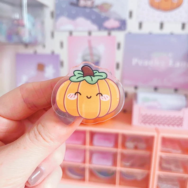 Orange Pumpkin Acrylic Pin