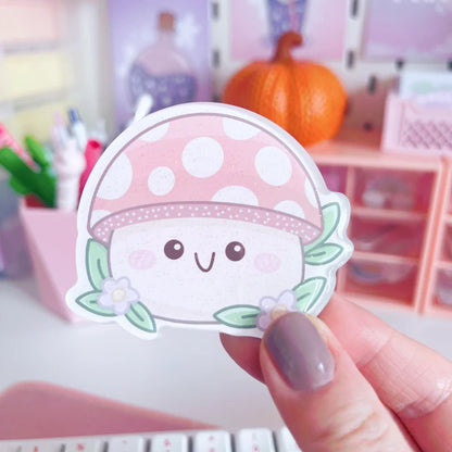 Mushroom Glitter Acrylic Magnet