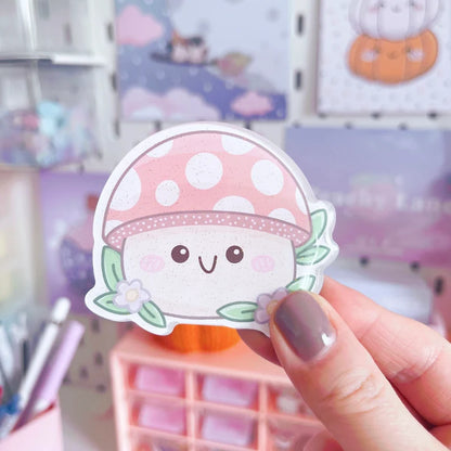 Mushroom Glitter Acrylic Magnet