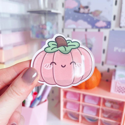 Pink Pumpkin Glitter Acrylic Magnet