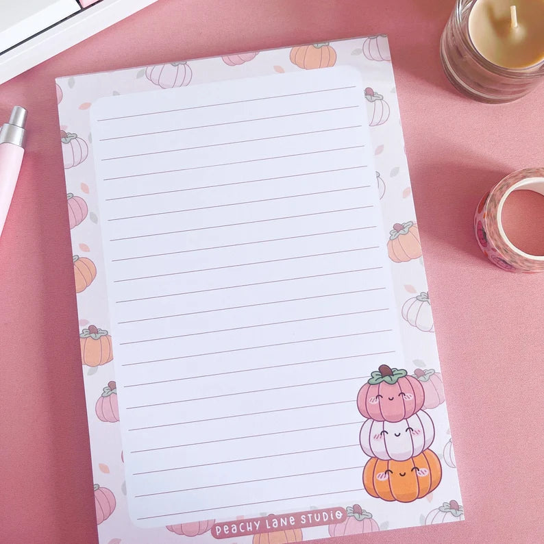 Pumpkin Lined A5 Notepad
