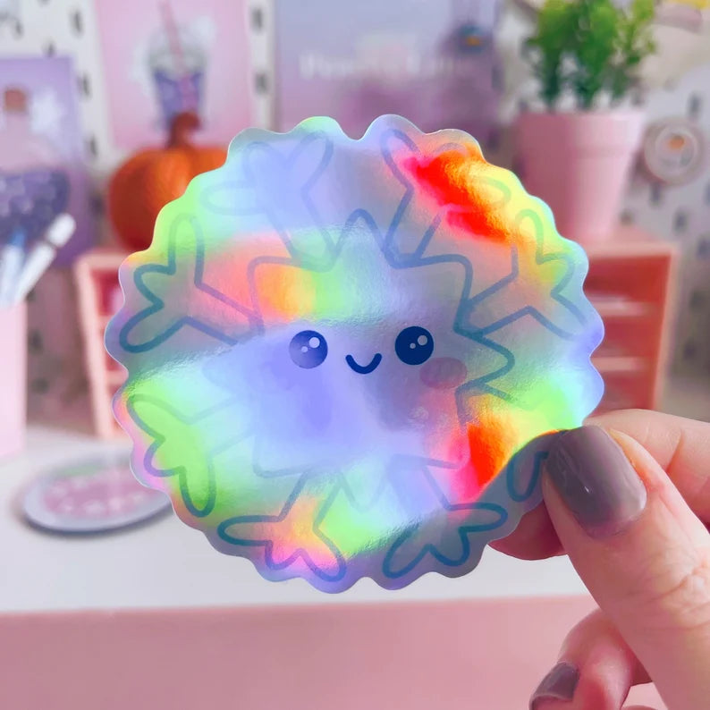 Holographic Snowflake Vinyl Sticker