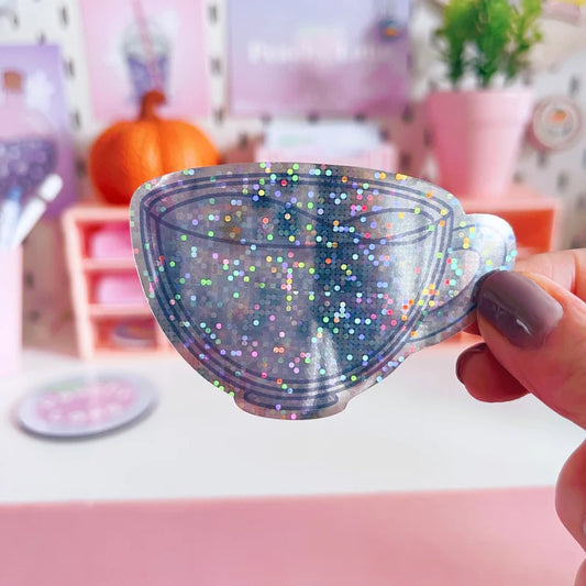 Holographic Glitter Cup Vinyl Sticker