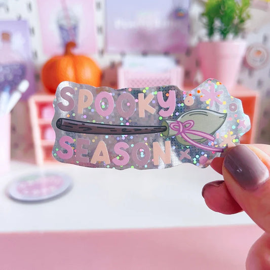 Holographic Glitter Spooky Season Vinyl Sticker