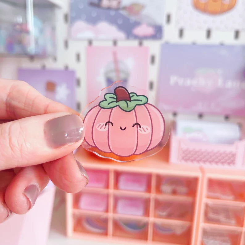 Pink Pumpkin Acrylic Pin