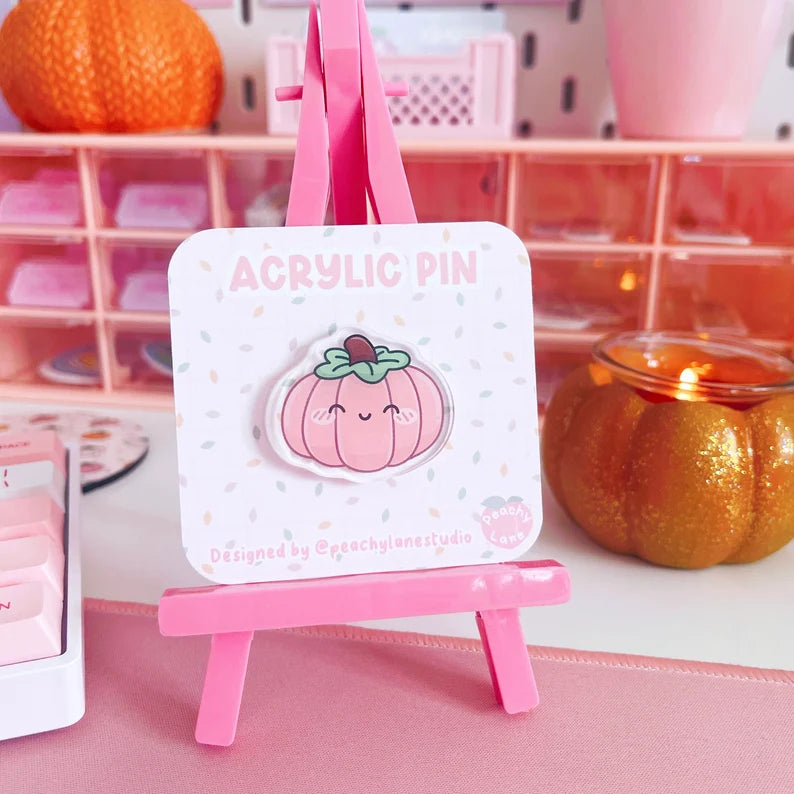 Pink Pumpkin Acrylic Pin