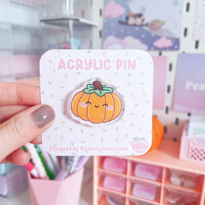 Orange Pumpkin Acrylic Pin