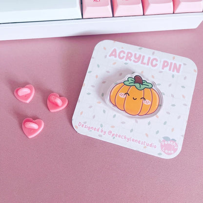 Orange Pumpkin Acrylic Pin