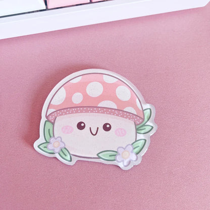 Mushroom Glitter Acrylic Magnet