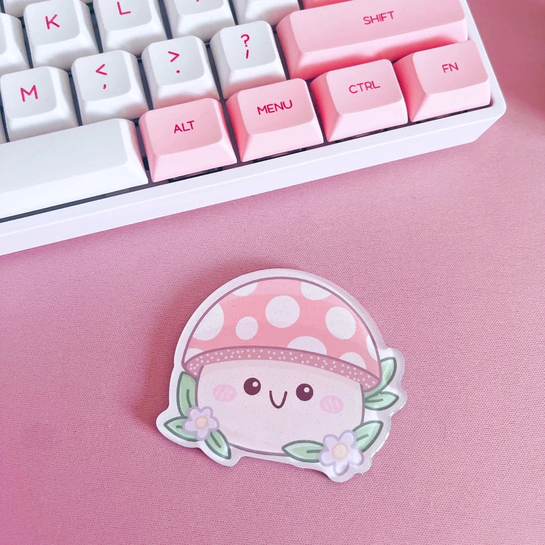 Mushroom Glitter Acrylic Magnet