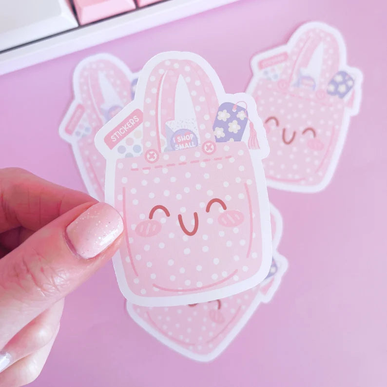 Kawaii Stationery Tote Bag Vinyl Sticker