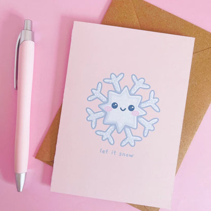 Let It Snow Christmas Card With Envelope