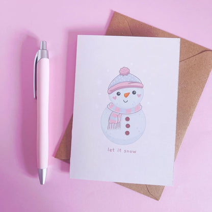 Let It Snow Christmas Card with Envelope