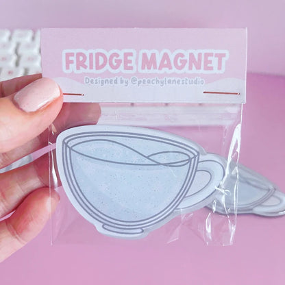 Winter Cup Glitter Acrylic Magnet