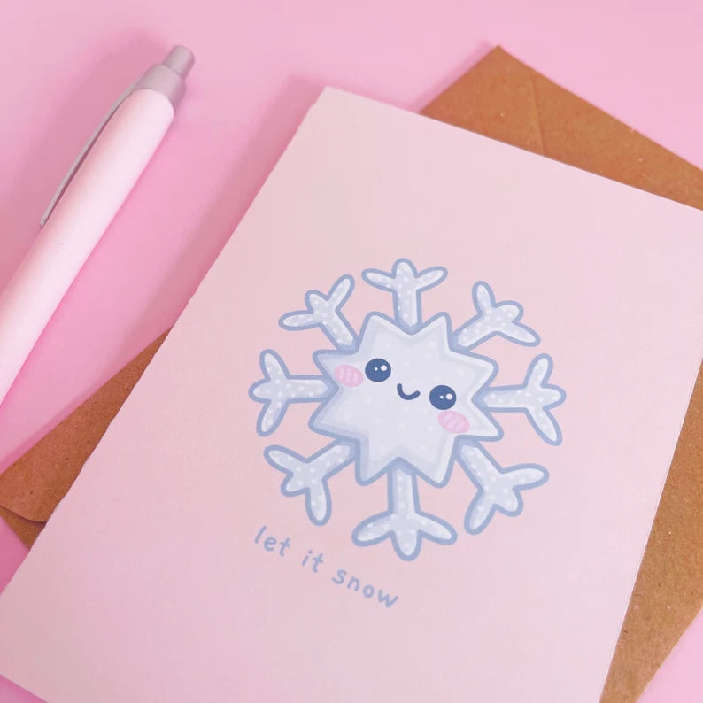 Let It Snow Christmas Card With Envelope