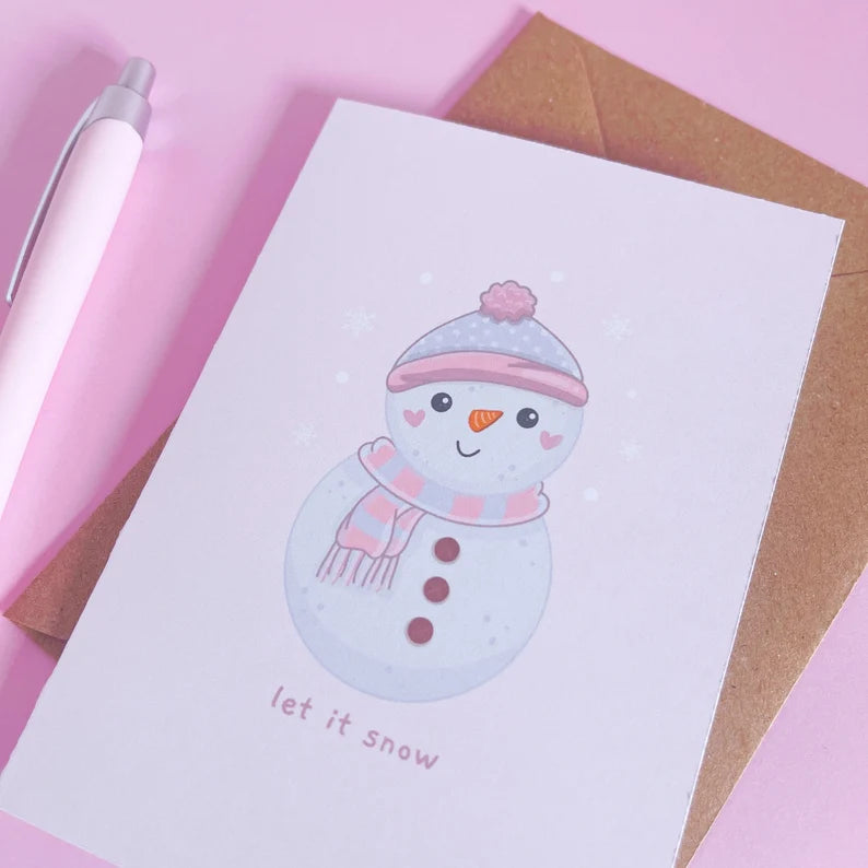 Let It Snow Christmas Card with Envelope
