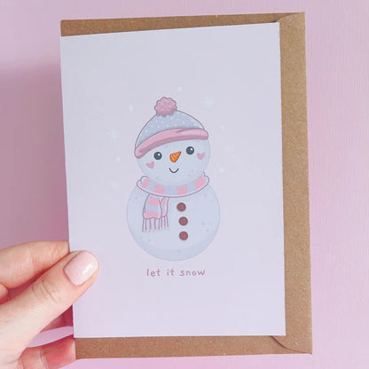 Let It Snow Christmas Card with Envelope