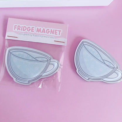 Winter Cup Glitter Acrylic Magnet