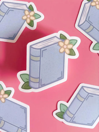 Closed Book With Flowers Vinyl Sticker