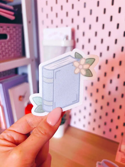 Closed Book With Flowers Vinyl Sticker