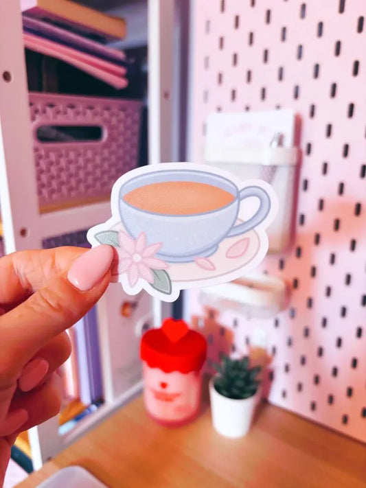 Cottagecore Tea Cup Vinyl Sticker