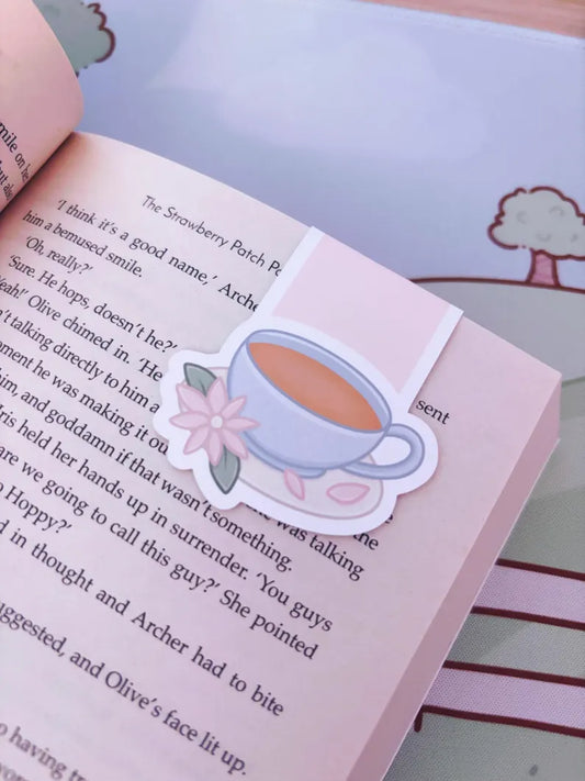 Cottagecore Tea Cup Magnetic Bookmark