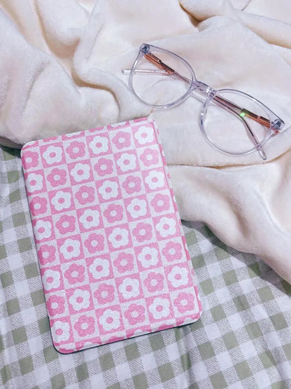 Retro Pink Flowers Kindle Case