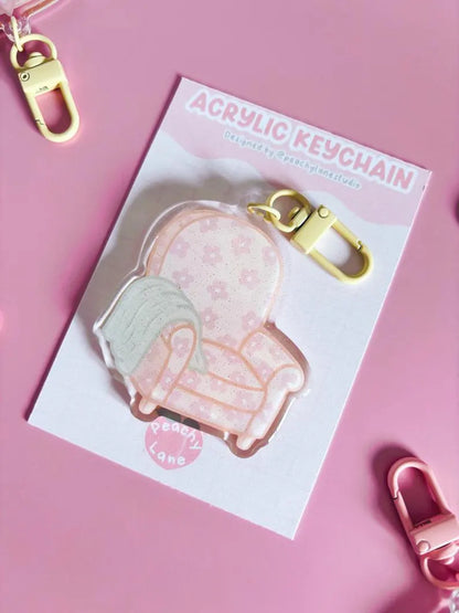 Cosy Armchair Glitter Acrylic Keychain